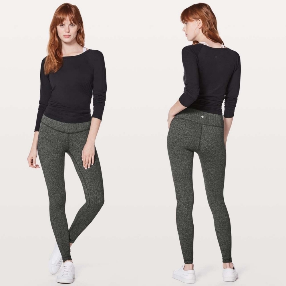 Lululemon Wunder Under Low-Rise Leggings, Heathered Herringbone Heathered Black